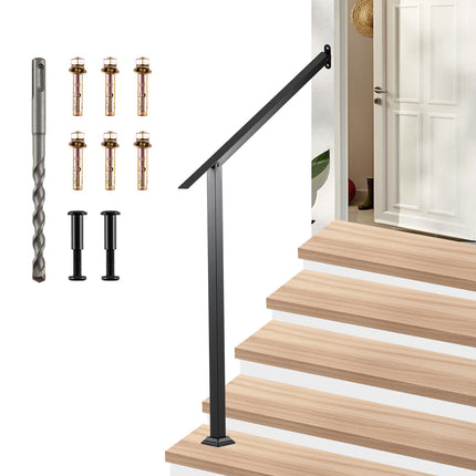 Adjustable Outdoor Handrail for 3/4 Steps, Galvanized Steel
