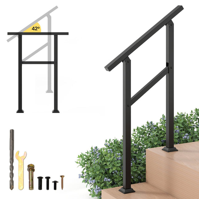 Adjustable Outdoor Stair Handrail, 70cm, Metal, 150kg Capacity