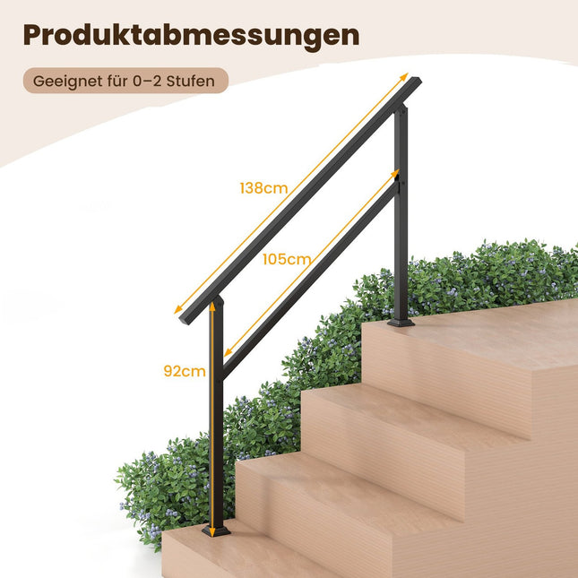 Adjustable Outdoor Stair Handrail, Metal, 150kg Capacity