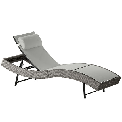 Adjustable Outdoor Sun Lounger with Breathable Mesh