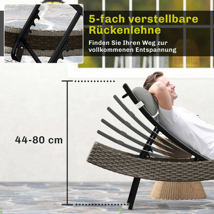 Adjustable Outdoor Sun Lounger with Breathable Mesh