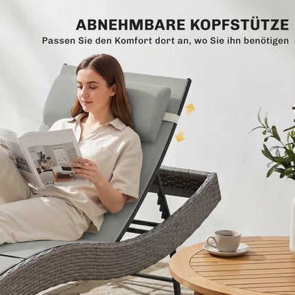 Adjustable Outdoor Sun Lounger with Breathable Mesh