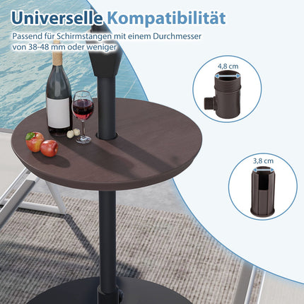 Adjustable Outdoor Umbrella Table with 38-48mm Hole