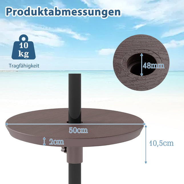 Adjustable Outdoor Umbrella Table with 38-48mm Hole
