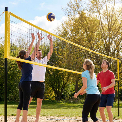 Adjustable Outdoor Volleyball Net Set with Carry Bag
