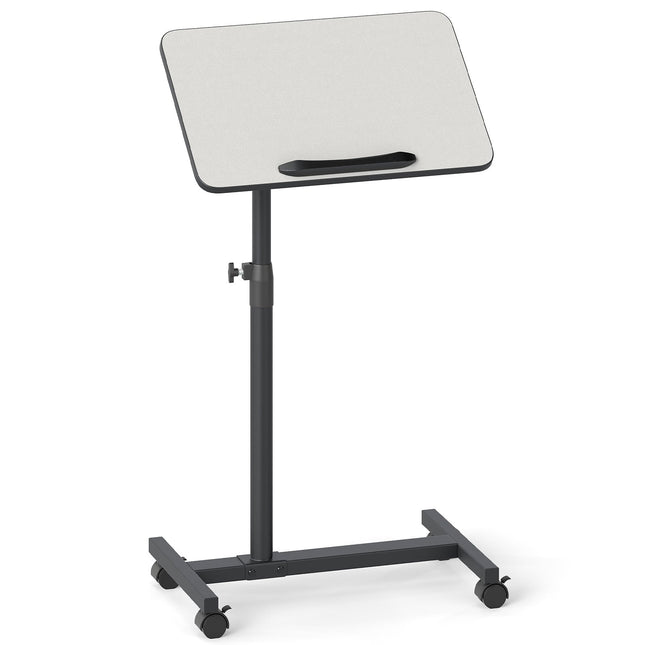 Adjustable Overbed Table with Swivel Top, Grey