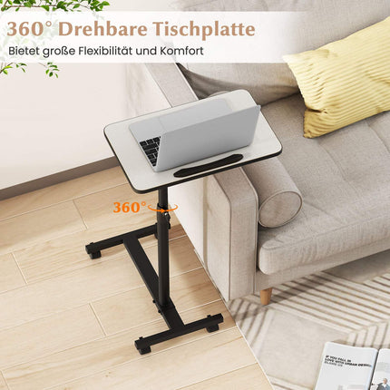 Adjustable Overbed Table with Swivel Top, Grey