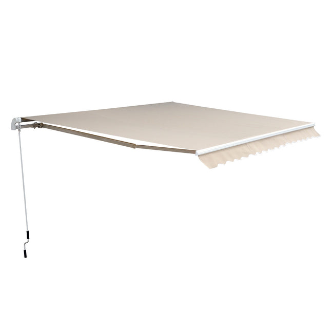 Adjustable Patio Awning, 4.5 x 3m, Beige, with Crank