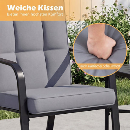 Adjustable Patio Chairs Set of 2 with Cushions, Grey