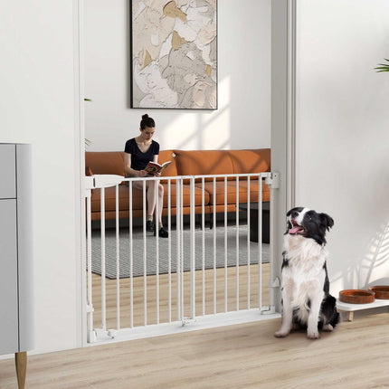 Adjustable Pet Gate, Auto-Close, 74.5-111.5 cm, White