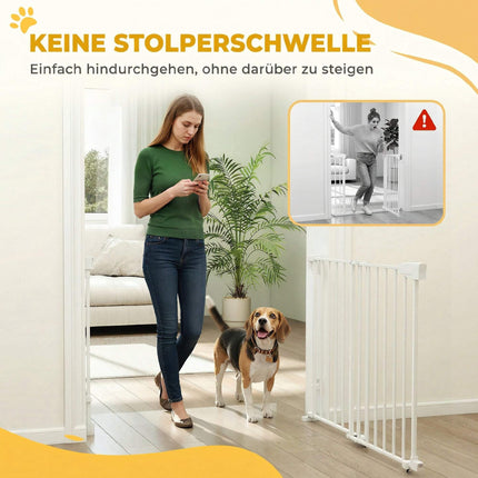 Adjustable Pet Gate, Auto-Close, 74.5-111.5 cm, White