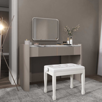 Adjustable Piano Bench with Faux Leather Cushion, White