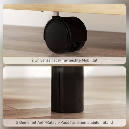 Adjustable Podium Stand with Shelves and Drawer, Oak Finish