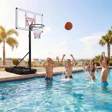 Adjustable Portable Basketball Hoop with Fillable Base