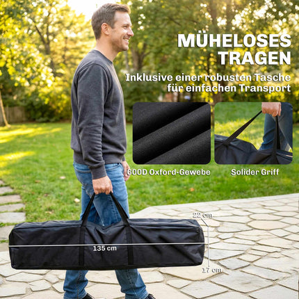 Adjustable Portable Hammock Stand with Carry Bag, Black