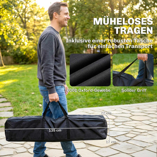 Adjustable Portable Hammock Stand with Carry Bag, Black
