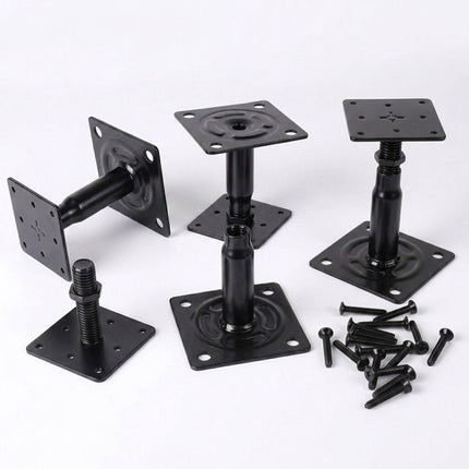 Adjustable Post Supports Set of 4 – Black, Steel