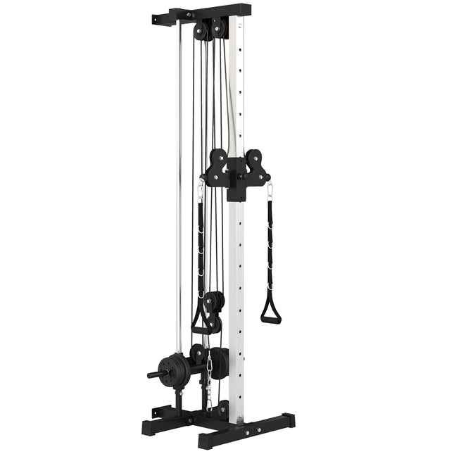 Verstelbaar krachtstation met dubbele katrol, 25-165 cm, zwart