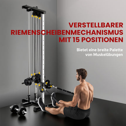 Adjustable Power Station with Dual Pulley, 25-165 cm, Black