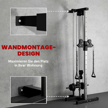 Adjustable Power Station with Dual Pulley, 25-165 cm, Black