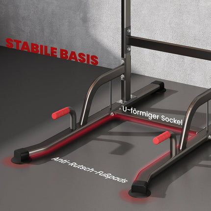 Adjustable Power Tower with Pull-Up Bar and Dip Station