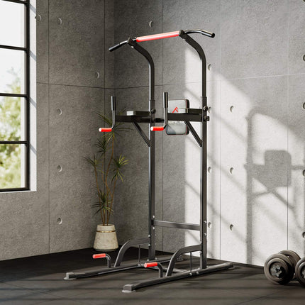 Adjustable Power Tower with Pull-Up Bar and Dip Station