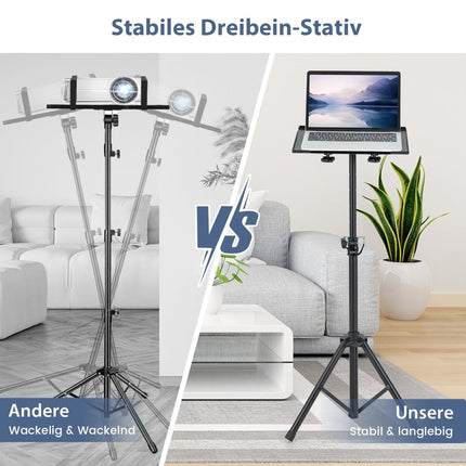 Adjustable Projector Stand with Tilt Tray, Black