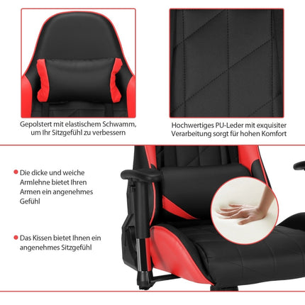 Adjustable Racing Style Gaming Chair with Headrest & Lumbar Pillow