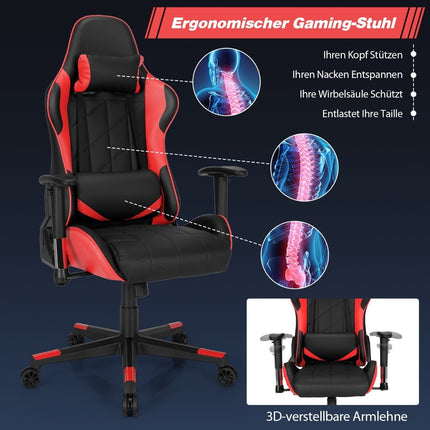 Adjustable Racing Style Gaming Chair with Headrest & Lumbar Pillow
