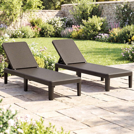Adjustable Rattan-Look Sun Lounger, Brown, 150kg Capacity