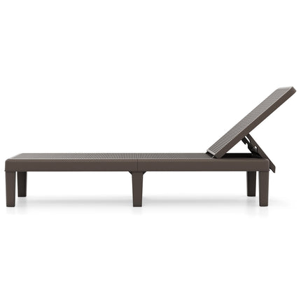 Adjustable Rattan-Look Sun Lounger, Brown, 150kg Capacity