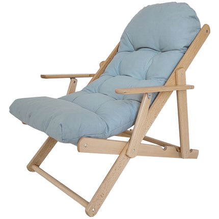 Adjustable Recliner Chair, Beechwood Frame, Light Grey