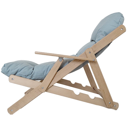 Adjustable Recliner Chair, Beechwood Frame, Light Grey
