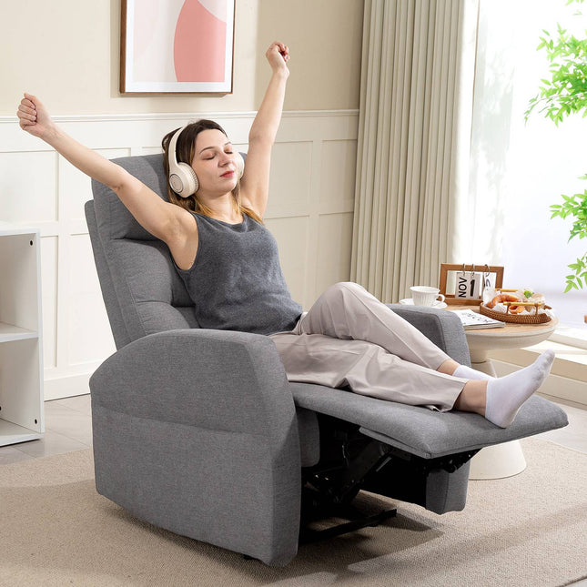 Verstelbare relaxfauteuil met voetensteun, donkergrijze stof