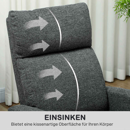 Adjustable Recliner Chair with Footrest, Gray Fabric