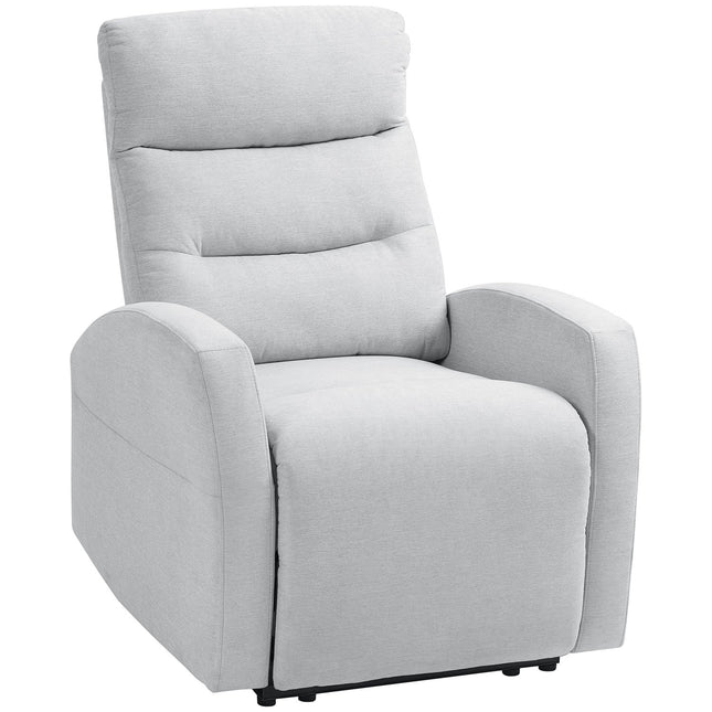 Verstelbare relaxfauteuil met voetensteun, lichtgrijze stof