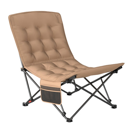 Adjustable Reclining Camping Chair, 225kg Capacity, Khaki