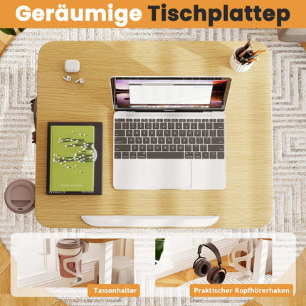 Adjustable Rolling Laptop Desk with Tilt Top, 76-111 cm