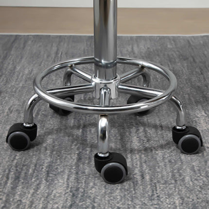 Adjustable Rolling Stool Set of 2 With Backrest, 57-72 cm