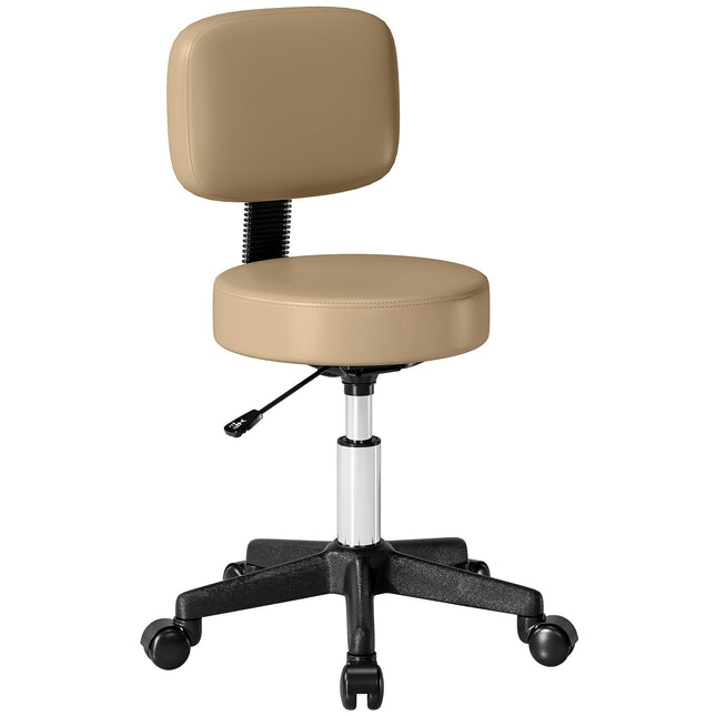 Verstelbare rolstoel met rugleuning, 360° draaibaar, beige