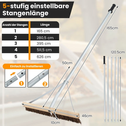 Adjustable Roof Cleaning Tool with 5 Aluminum Extension Poles