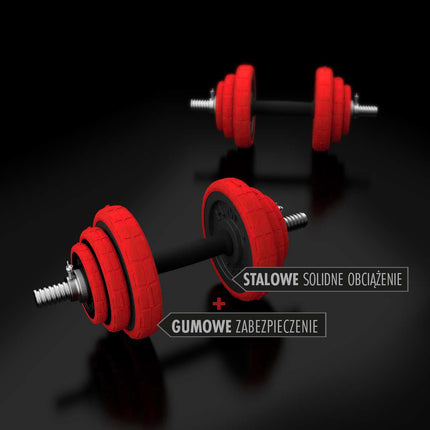 Adjustable Rubberized Dumbbells 20kg