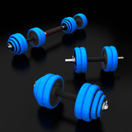 Adjustable Rubberized Dumbbells, 30kg, Bar Included