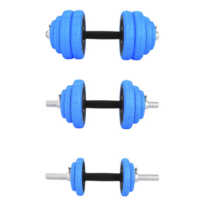Adjustable Rubberized Dumbbells, 30kg, Bar Included