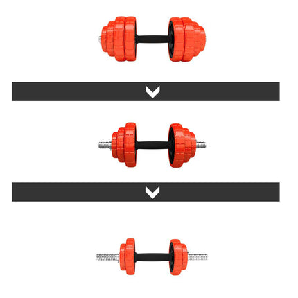 Adjustable Rubberized Dumbbells 30kg Set