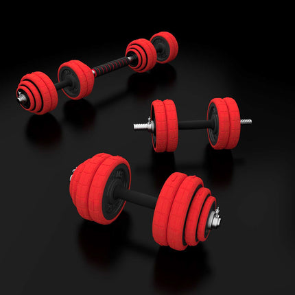 Adjustable Rubberized Dumbbells 30kg Set