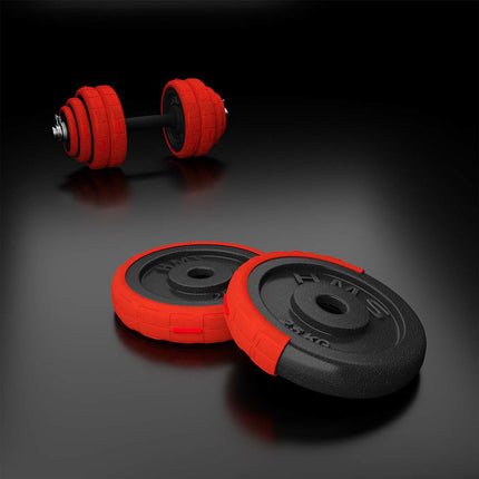 Adjustable Rubberized Dumbbells 30kg Set