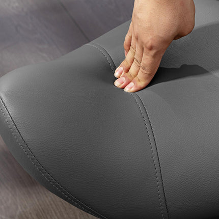 Adjustable Saddle Stool, Black Faux Leather, 120kg Capacity