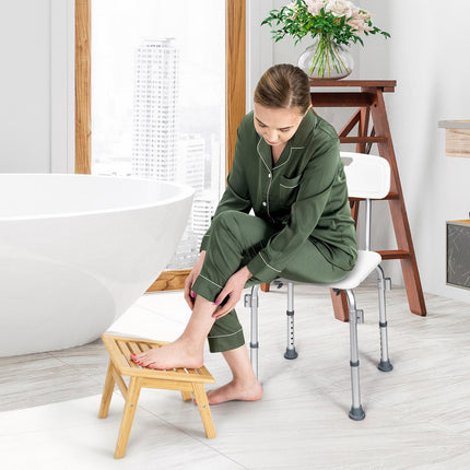 Adjustable Shower Chair With Back, 330 lb Non-Slip