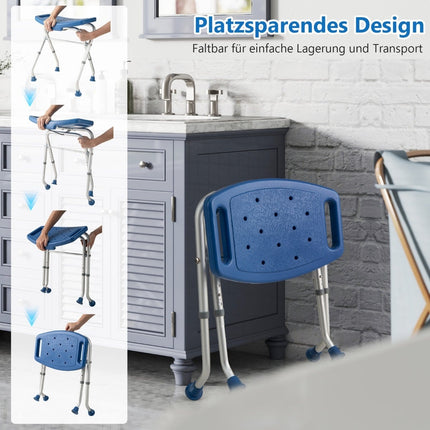 Adjustable Shower Stool, Non-Slip Rubber Feet, 150kg Capacity
